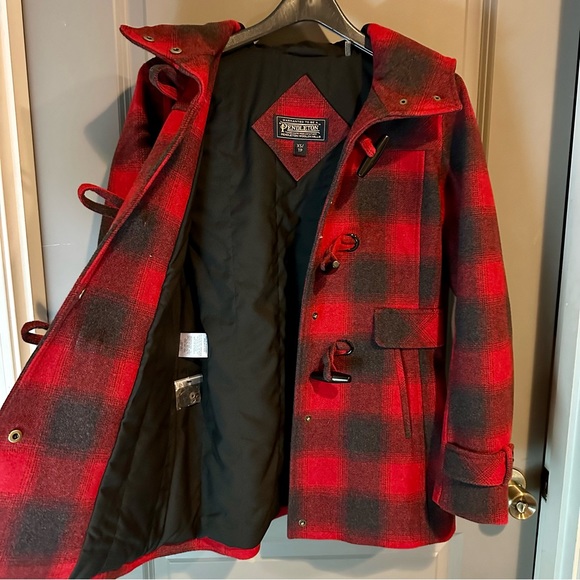 Pendleton Roslyn Plaid Wool Blend Duffle Coat XS - Picture 4 of 12